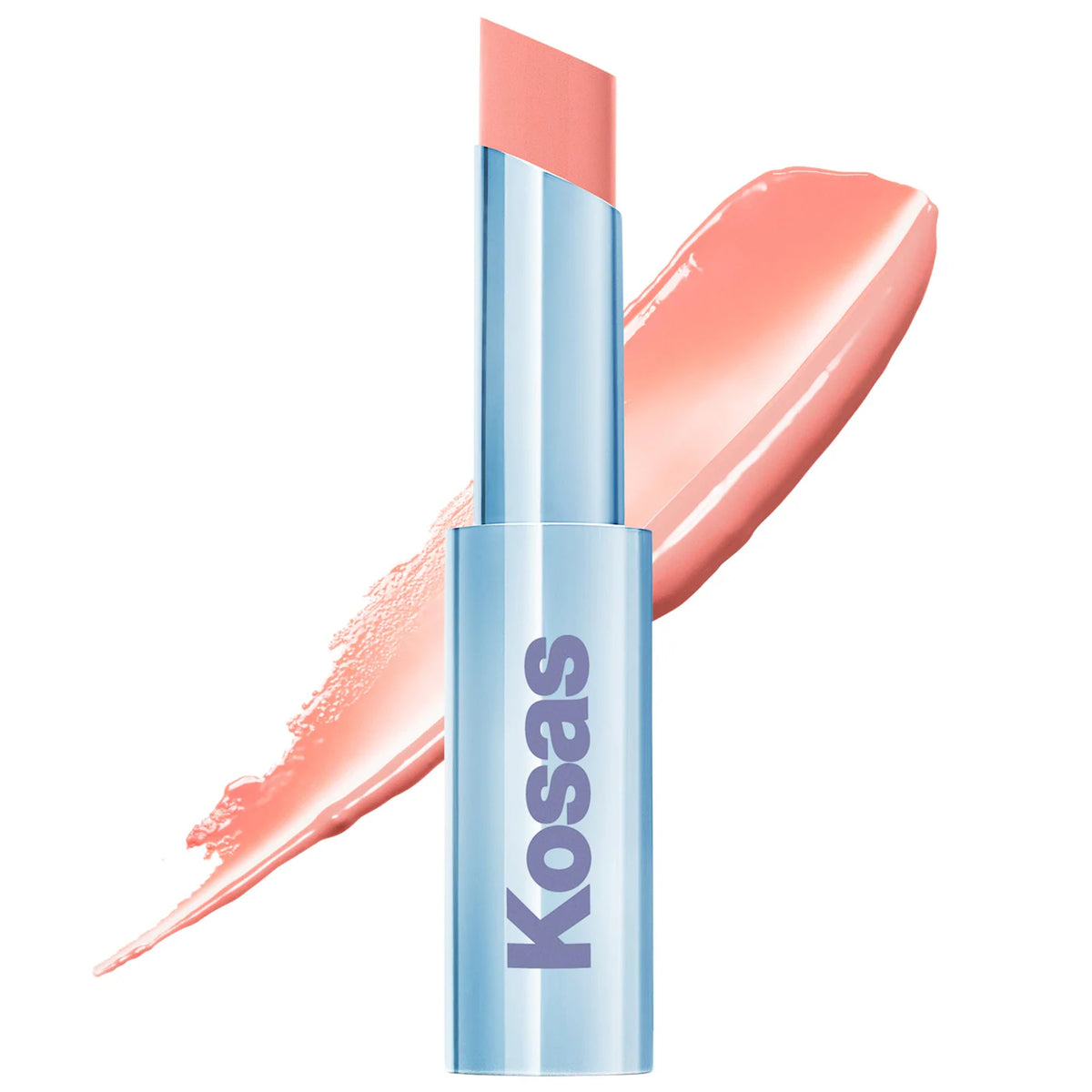 Kosas  Wet Stick Moisturizing Shiny Sheer Lipstick with Ceramides Skinny Dip - cool baby pink