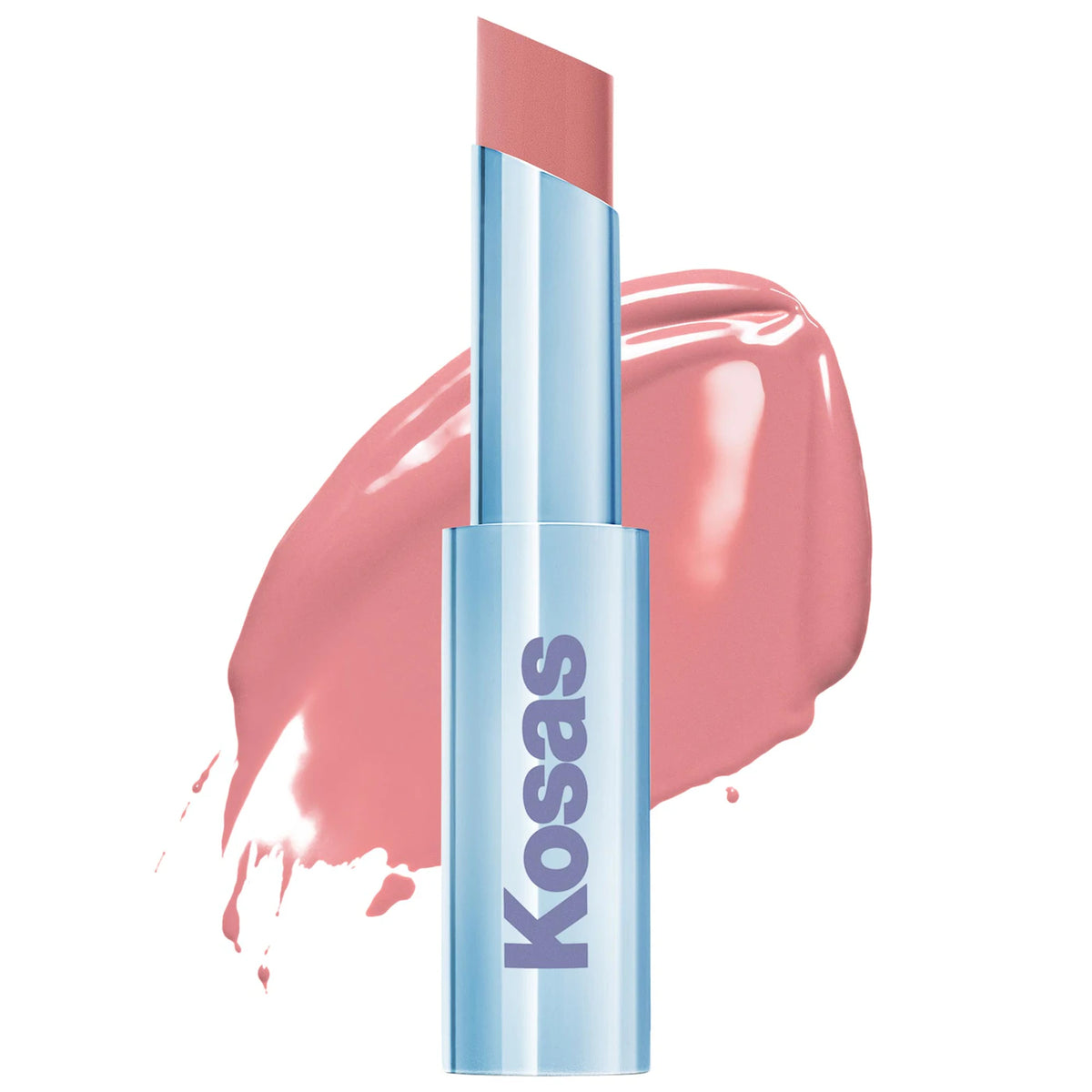 Kosas  Wet Stick Moisturizing Shiny Sheer Lipstick with Ceramides Malibu - cool mauvey pink