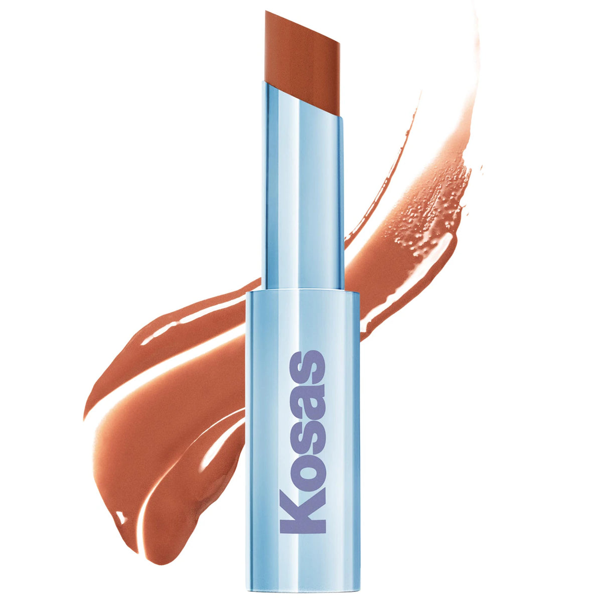 Kosas  Wet Stick Moisturizing Shiny Sheer Lipstick with Ceramides Sunset Simmer - warm rosy brown