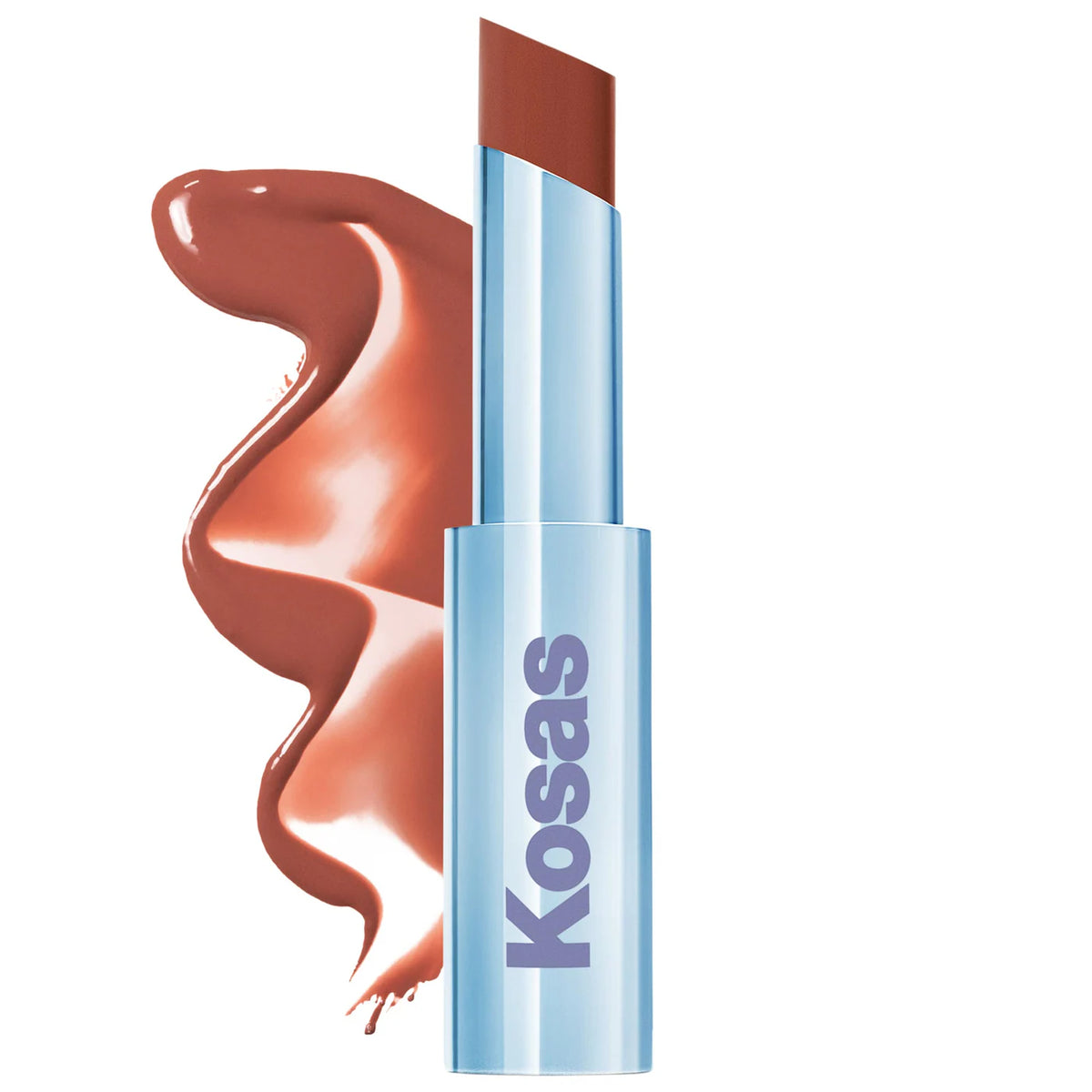 Kosas  Wet Stick Moisturizing Shiny Sheer Lipstick with Ceramides Island High - warm toasty red