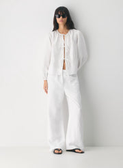 Aritzia Tybee Linen Blouse-White