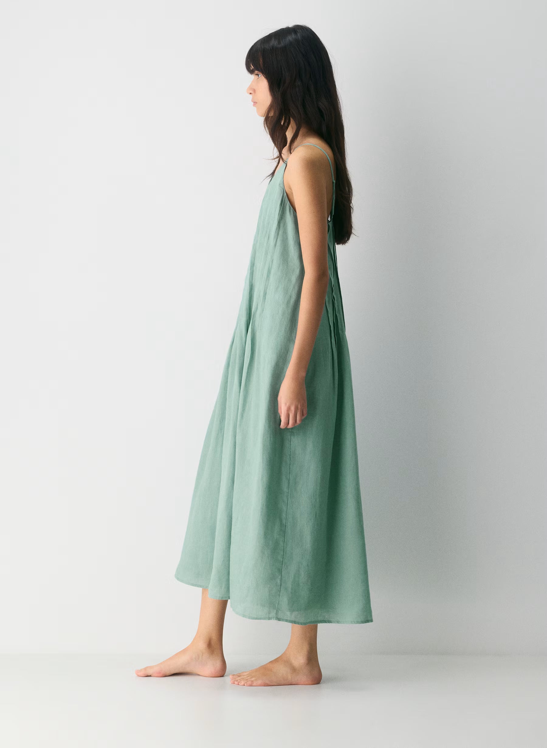 Aritzia Casbah Linen Dress-Goddess Sage