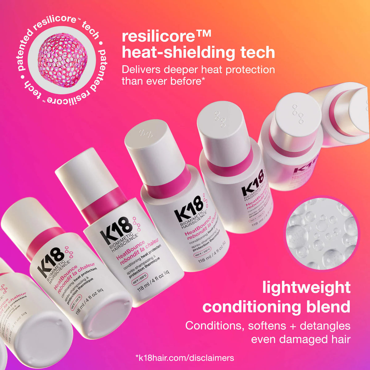 K18 Biomimetic Hairscience  Mini HeatBounce™ Leave-In Conditioner Heat Protectant-1.6 oz/47 mL