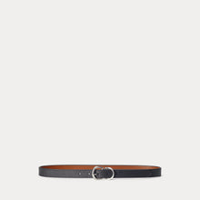 Ralph Lauren Reversible Crosshatch Leather Belt  - Black/Lauren Tan