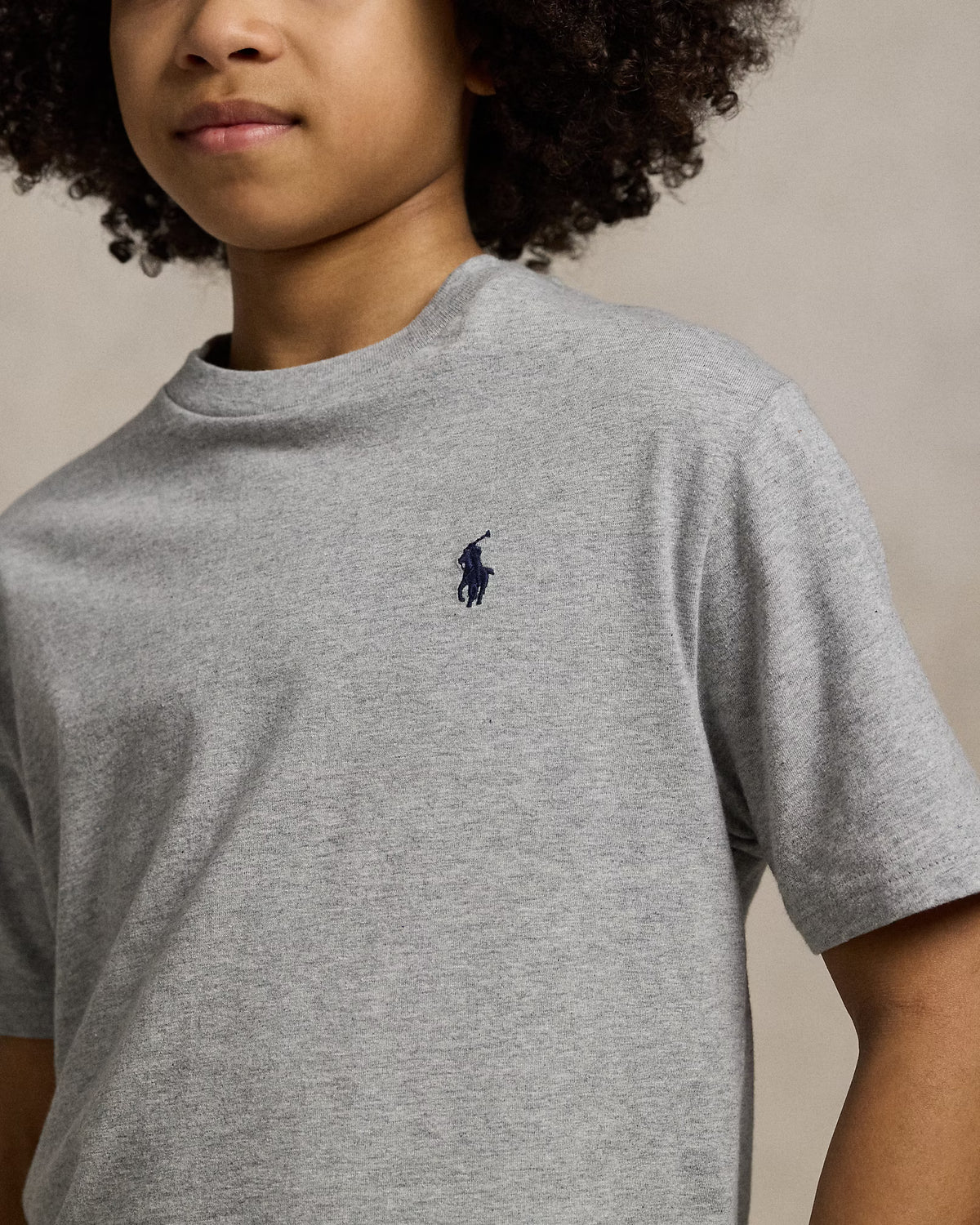 Ralph Lauren Boy's Cotton Jersey Crewneck Tee  -   Andover Heather