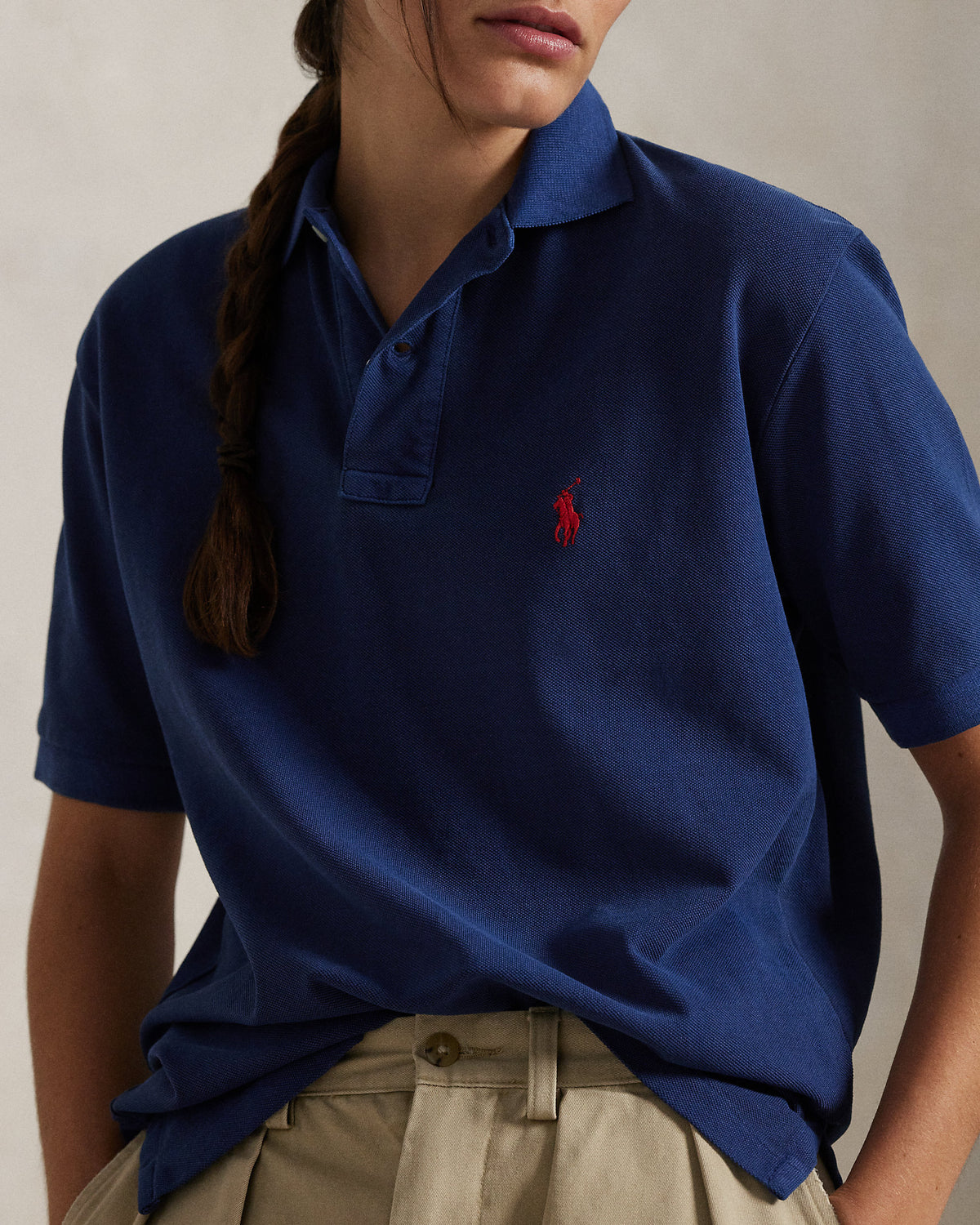 Ralph Lauren Unisex Original Fit Mesh Polo Shirt   -  Newport Navy