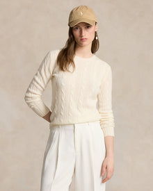 Ralph Lauren Women's The Iconic Cable-Knit Cashmere Sweater - Cream