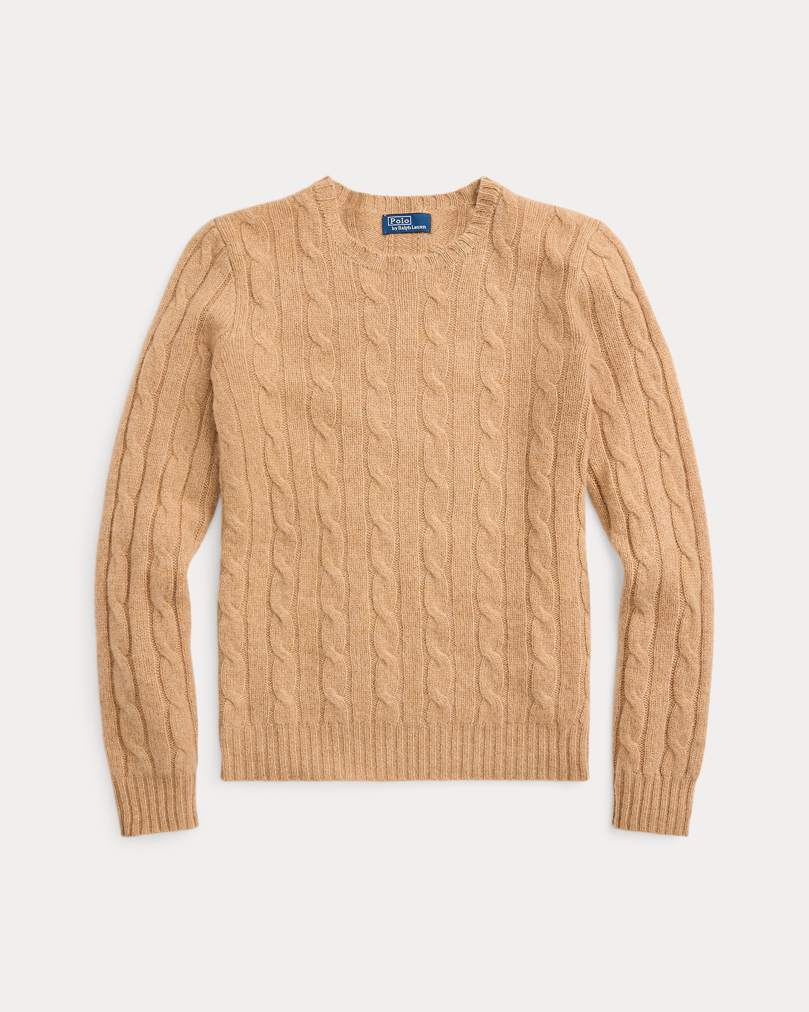 Ralph Lauren Women's Cable-Knit Cashmere Sweater - Collection Camel Melange