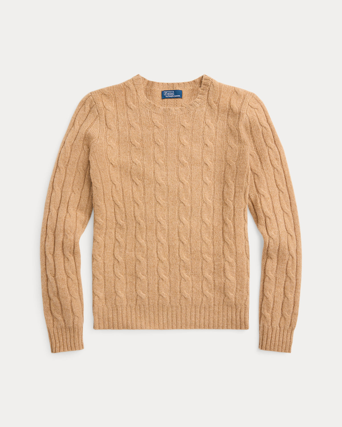 Ralph Lauren Women's The Iconic Cable-Knit Cashmere Sweater - Collection Camel Melange