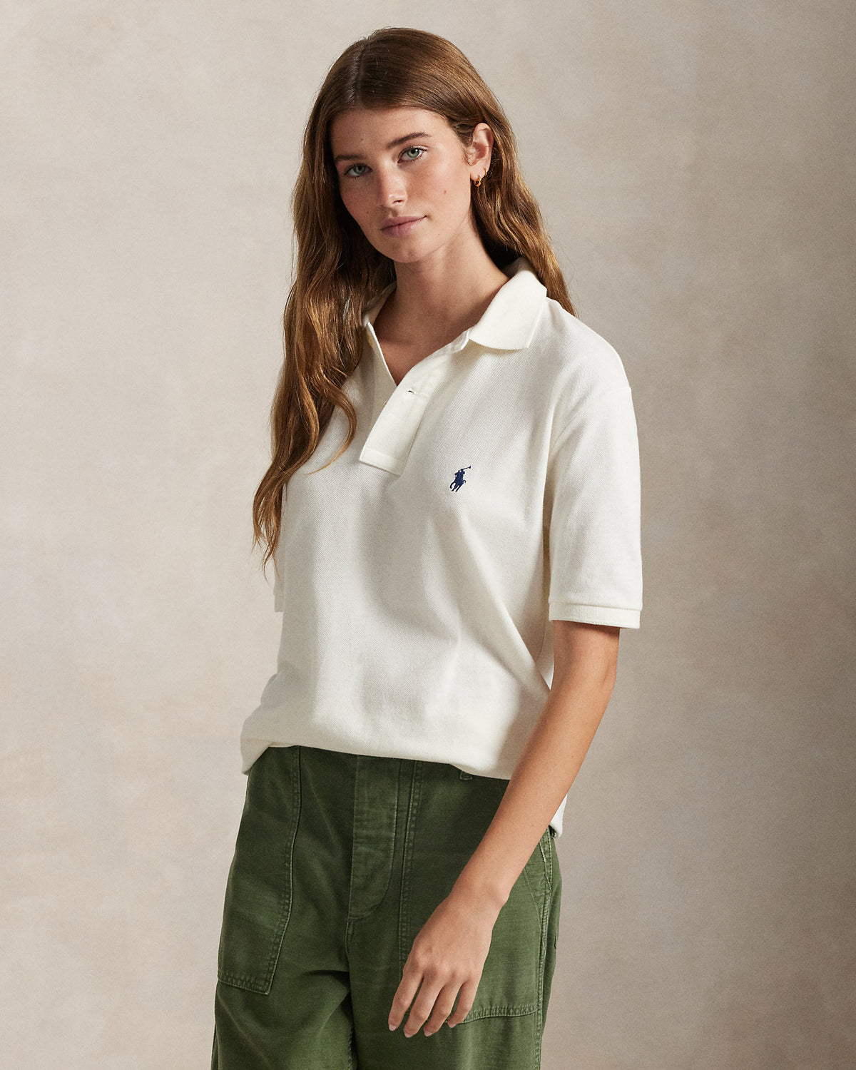 Ralph Lauren Unisex Original Fit Mesh Polo Shirt  -  Deckwash White