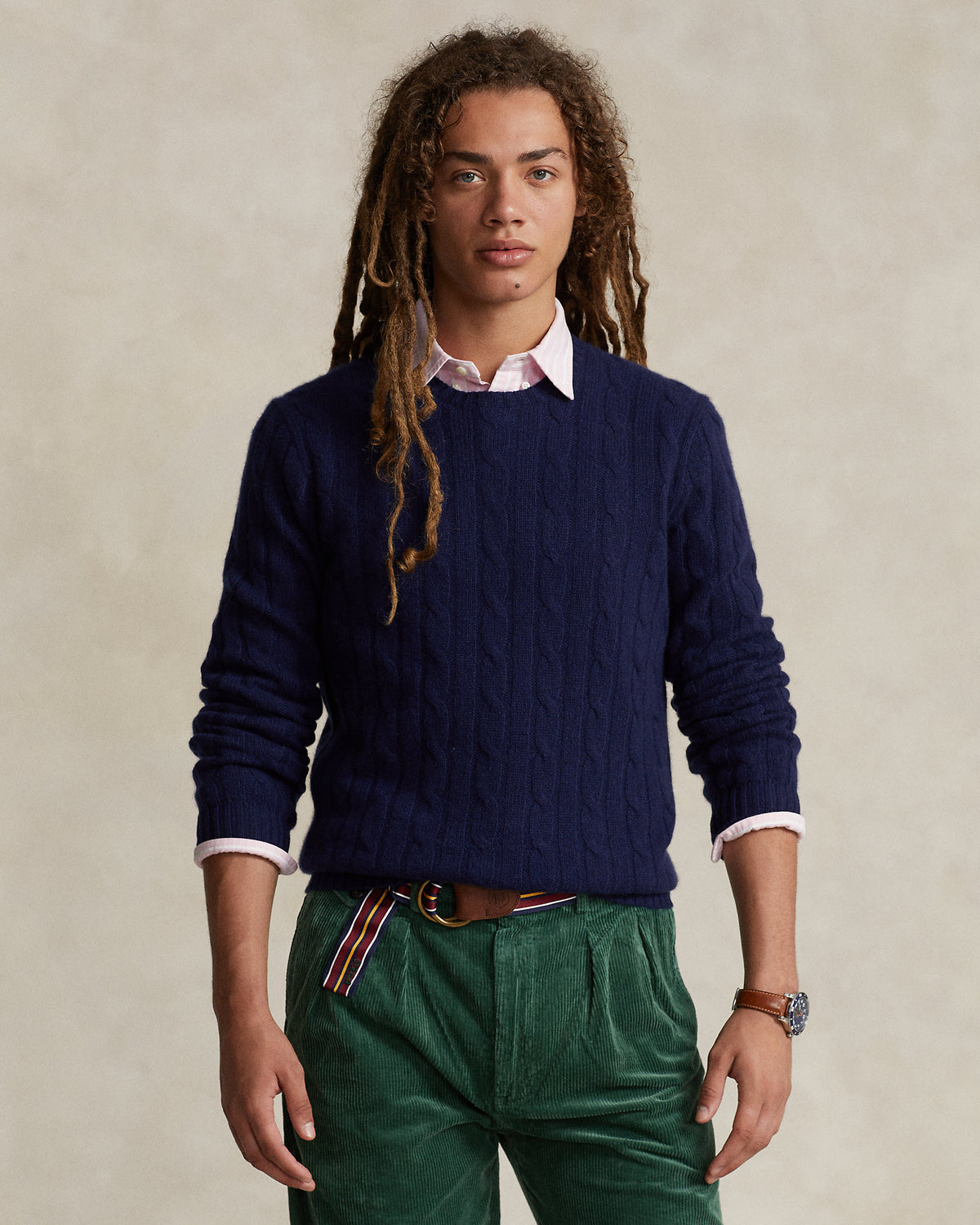 Ralph Lauren Unisex The Iconic Cable-Knit Cashmere Sweater - Bright Navy