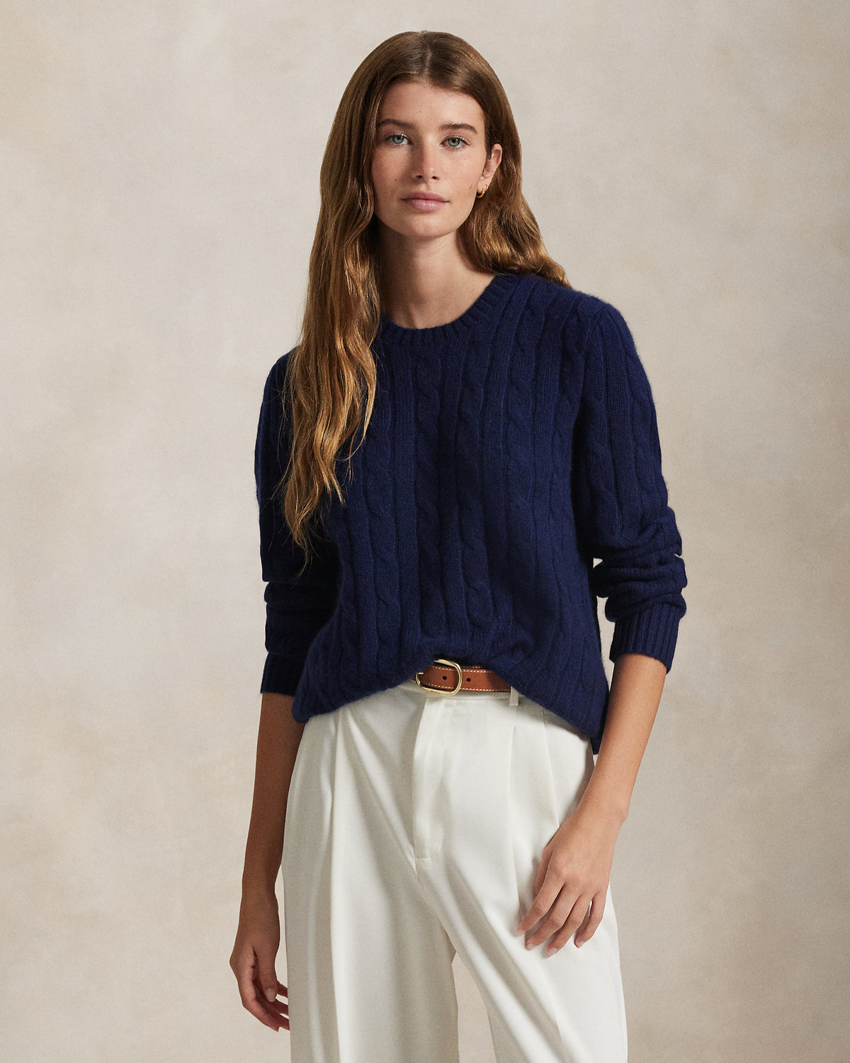 Ralph Lauren Unisex The Iconic Cable-Knit Cashmere Sweater - Bright Navy