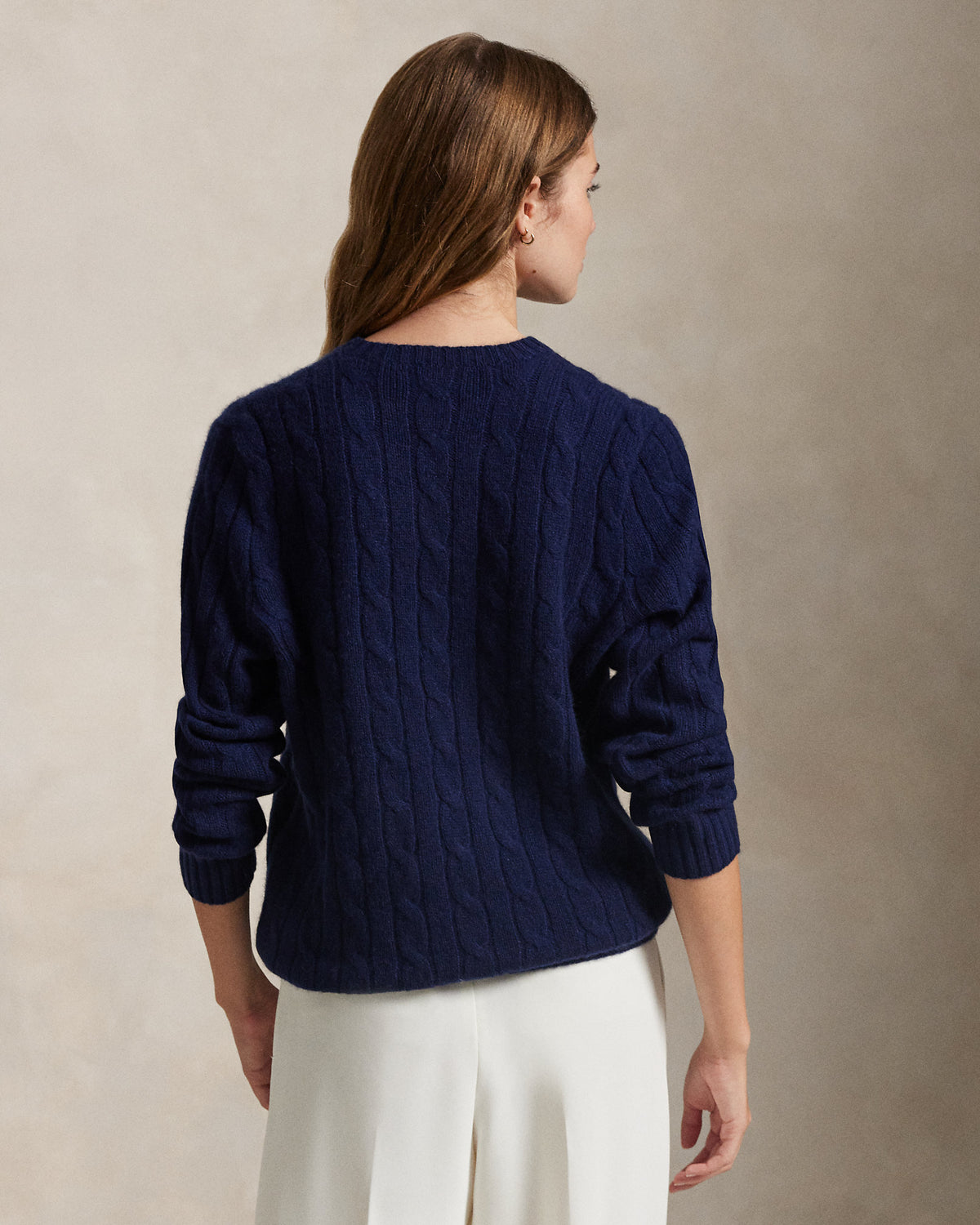 Ralph Lauren Unisex The Iconic Cable-Knit Cashmere Sweater - Bright Navy
