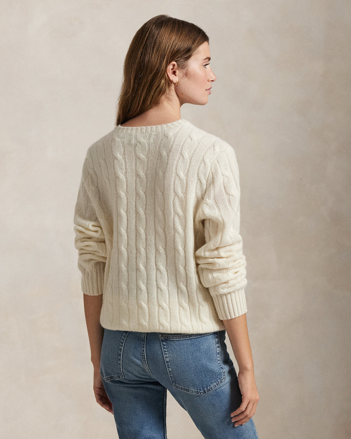 Ralph Lauren Unisex The Iconic Cable-Knit Cashmere Sweater - Cream