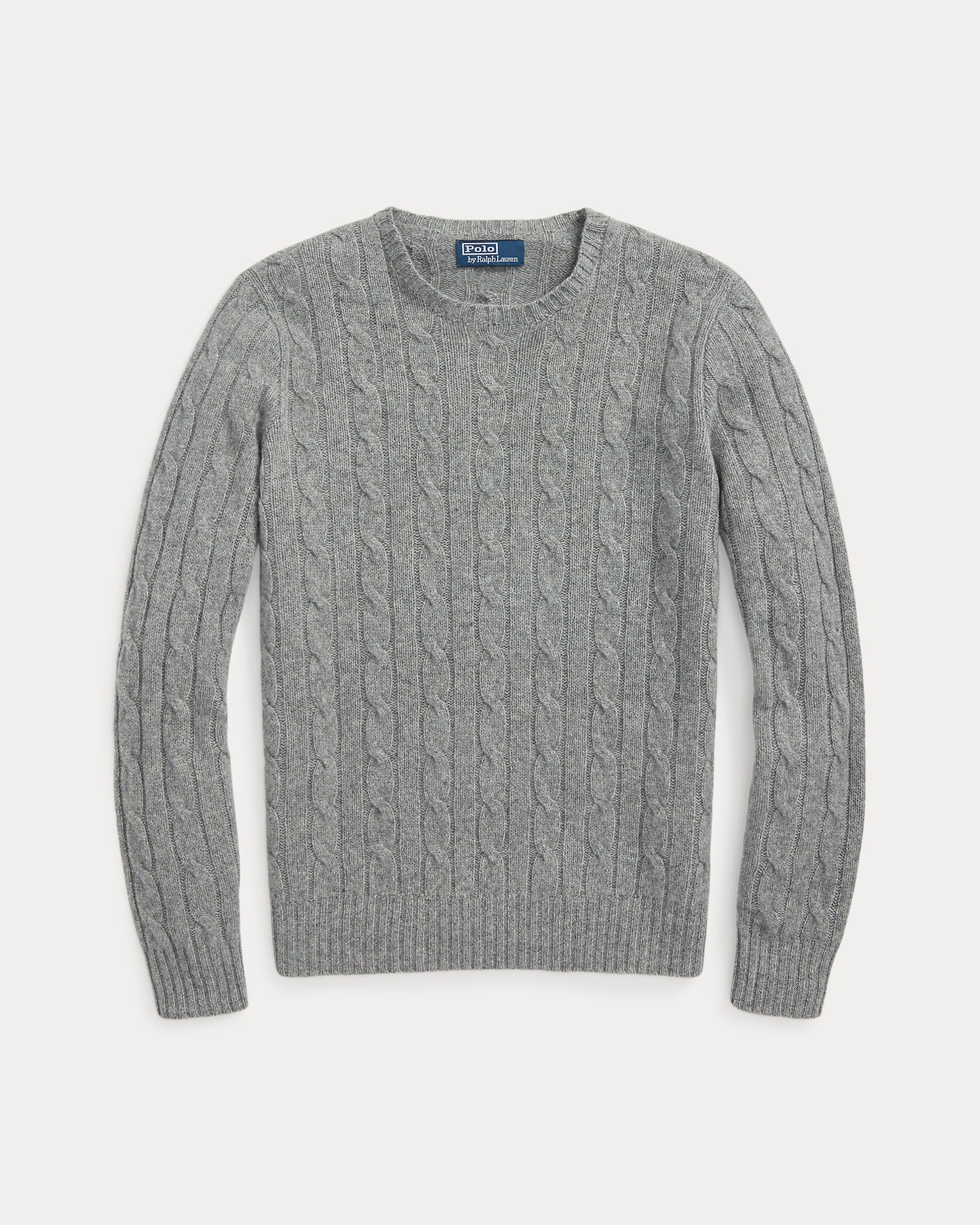 Ralph Lauren Unisex The Iconic Cable-Knit Cashmere Sweater - Fawn Grey Heather