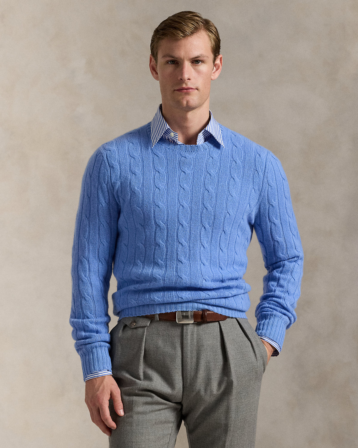 Ralph Lauren Unisex The Iconic Cable-Knit Cashmere Sweater - New Litchfield Blue