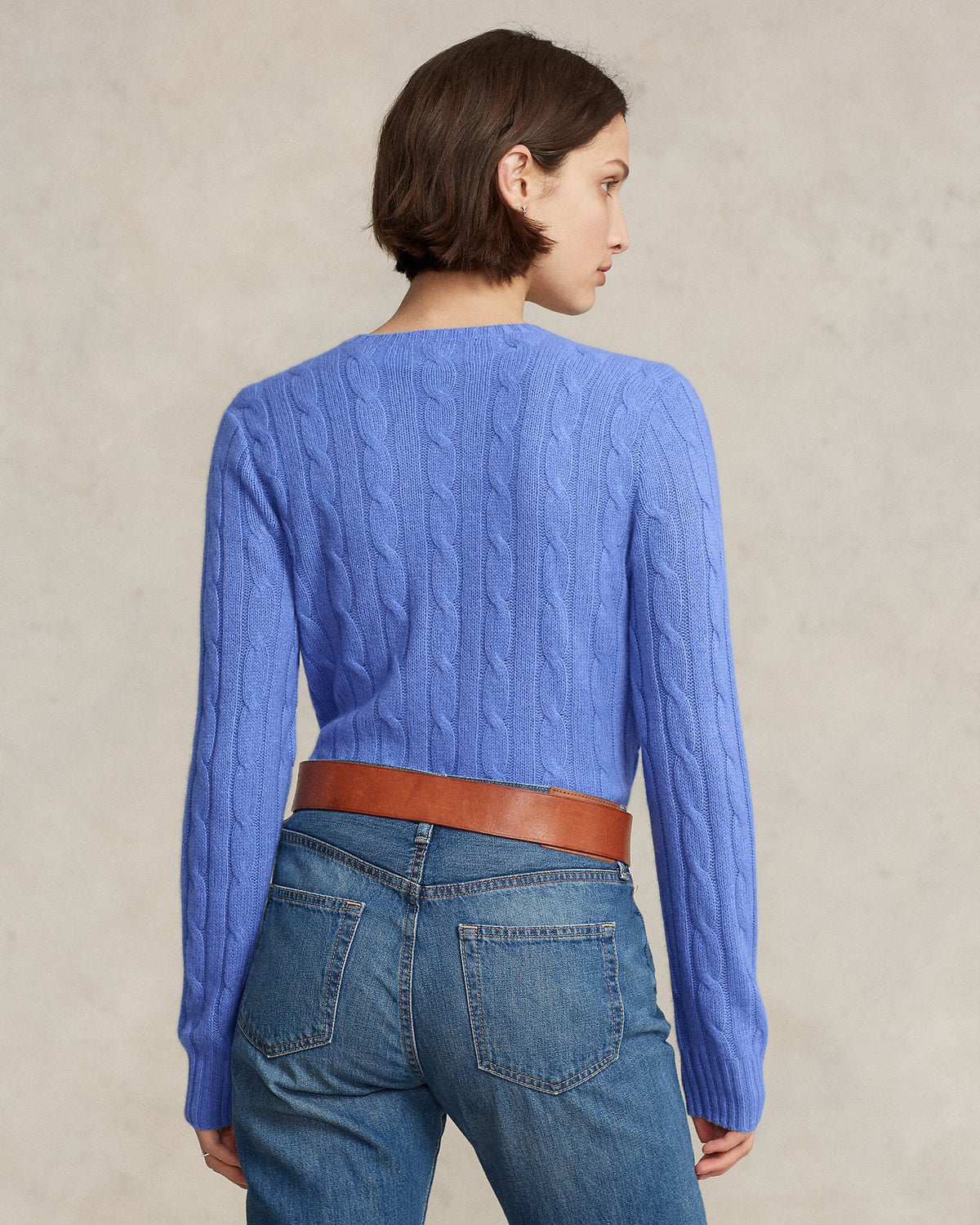 Ralph Lauren Unisex The Iconic Cable-Knit Cashmere Sweater - New Litchfield Blue