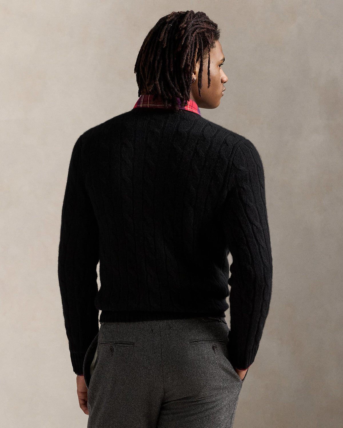 Ralph Lauren Unisex The Iconic Cable-Knit Cashmere Sweater - Polo Black