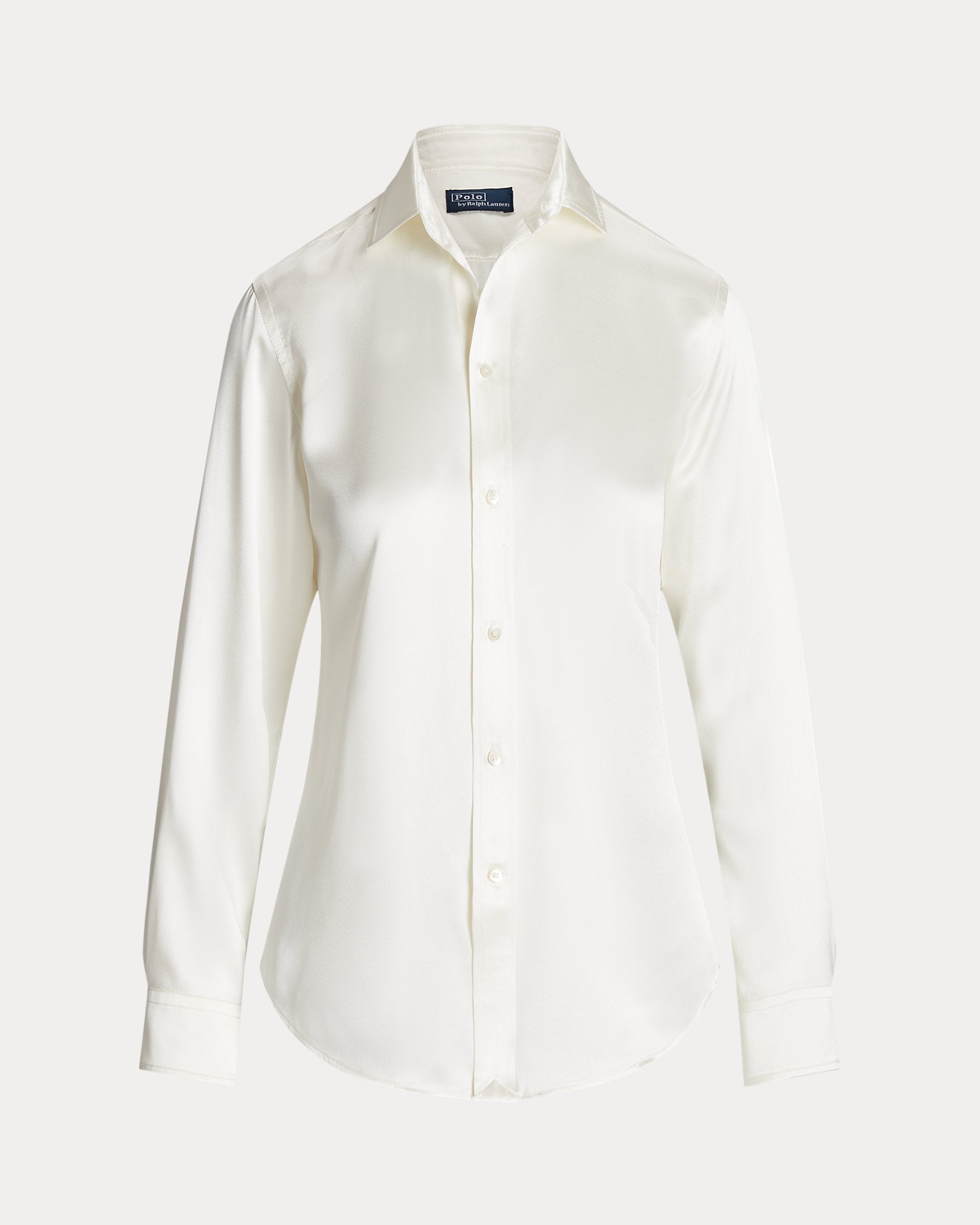 Ralph Lauren Slim Fit Silk Shirt-Trophy Cream