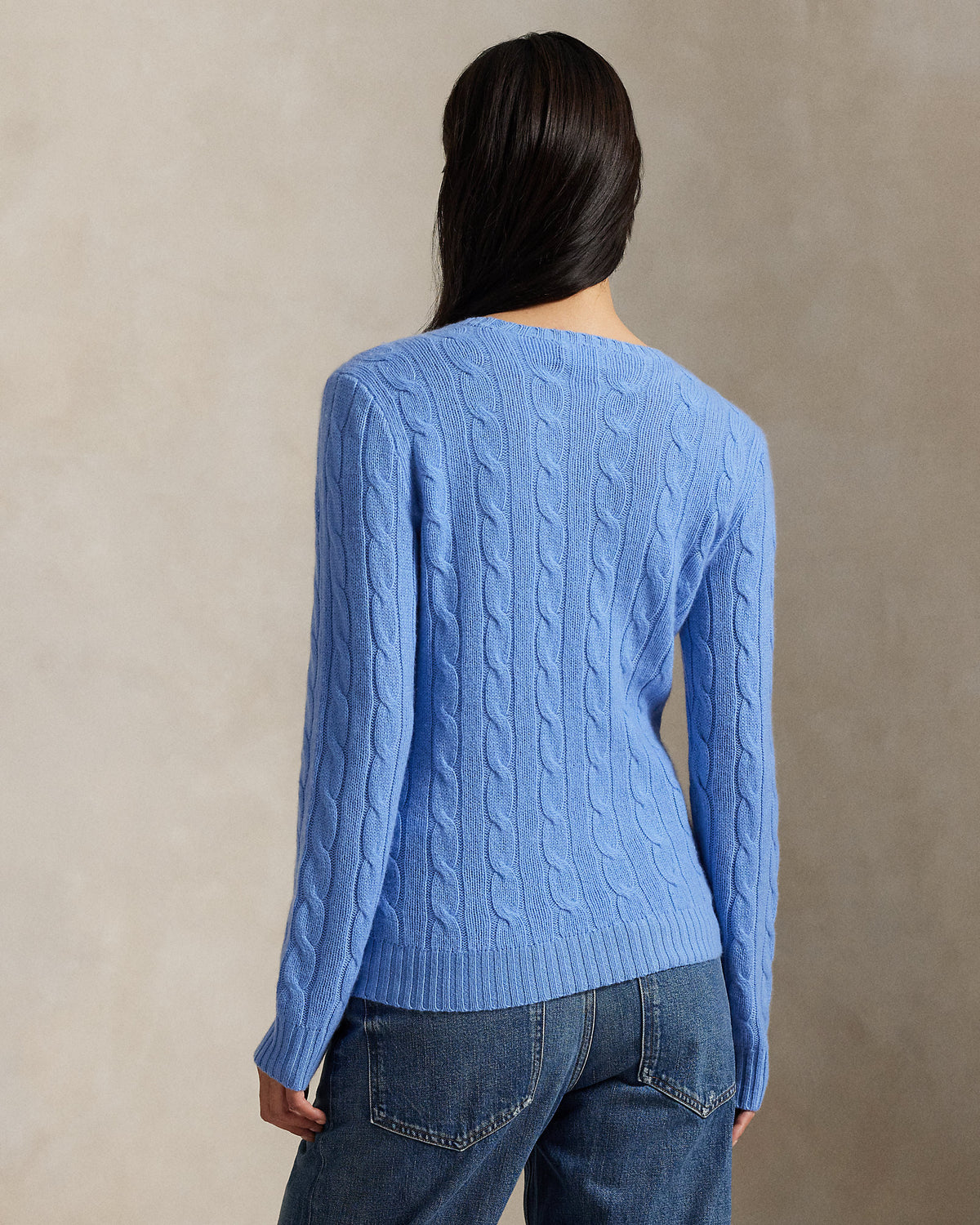 Ralph Lauren Women's The Iconic Cable-Knit Cashmere Sweater - New Litchfield Blue