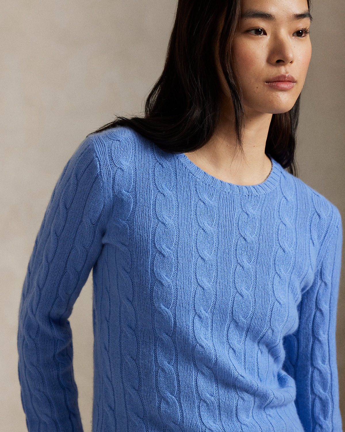 Ralph Lauren Women's The Iconic Cable-Knit Cashmere Sweater - New Litchfield Blue