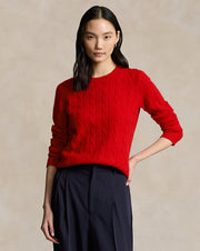 Ralph Lauren Women's The Iconic Cable-Knit Cashmere Sweater - Rl2000 Red