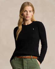 Ralph Lauren Women Cable-Knit Wool-Cashmere Sweater  -  Polo Black