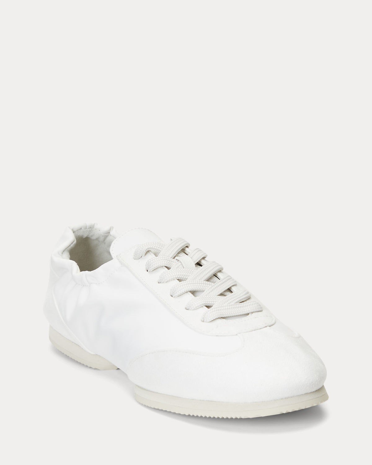Ralph Lauren Women The Suede Pony Ballerina Sneaker  -   Deckwash White