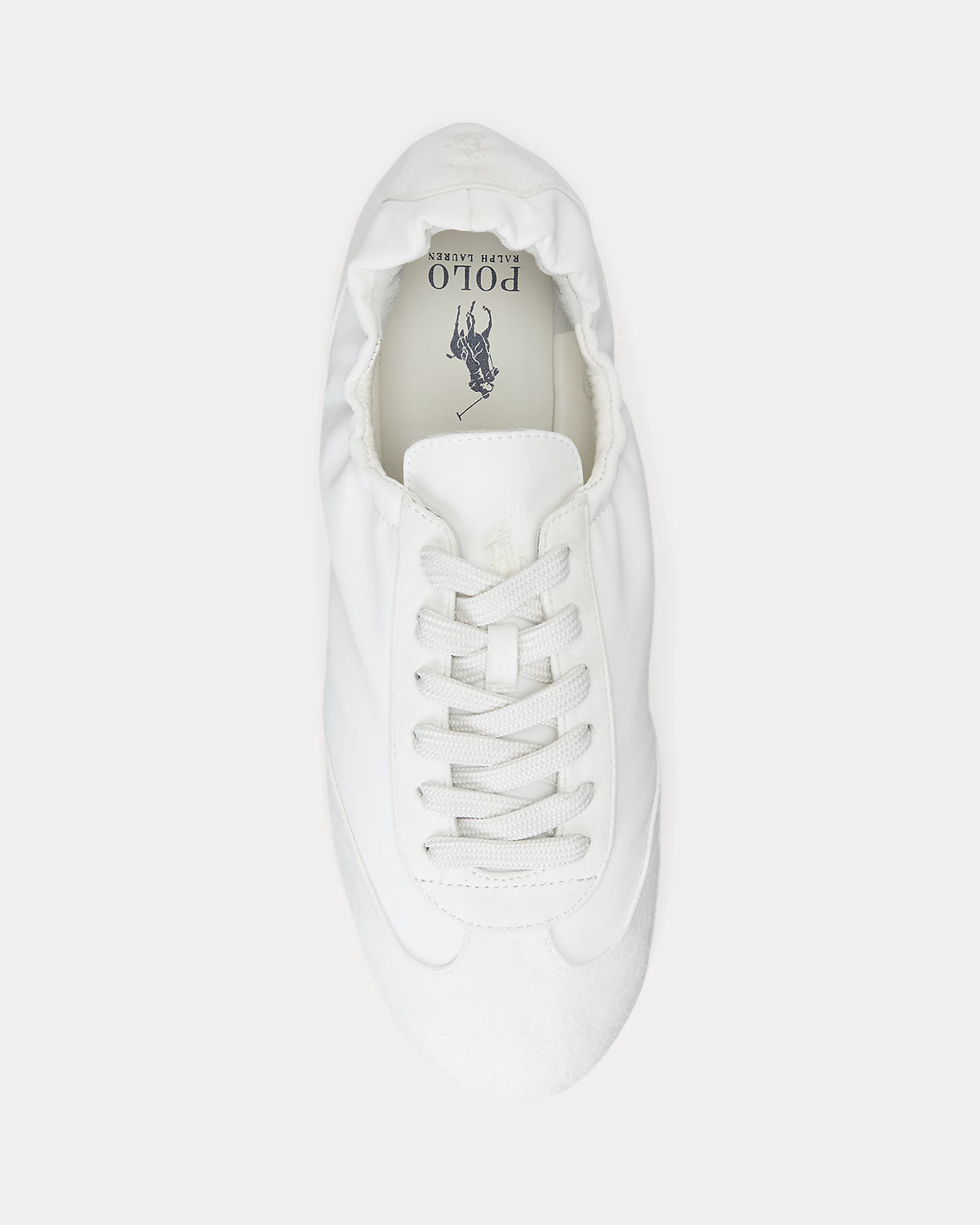 Ralph Lauren Women The Suede Pony Ballerina Sneaker  -   Deckwash White