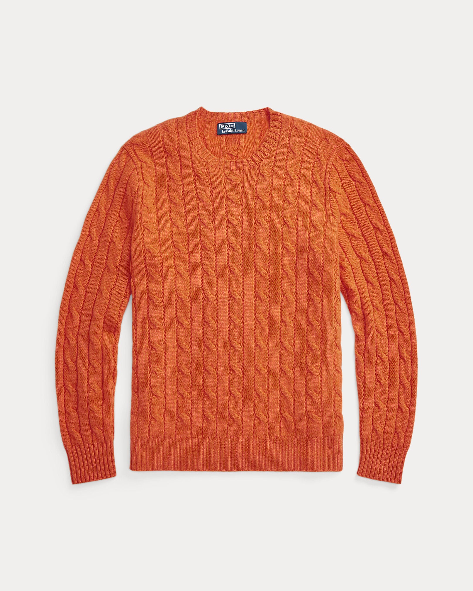 Ralph Lauren Unisex The Iconic Cable-Knit Cashmere Sweater - Jaffa Orange Heather
