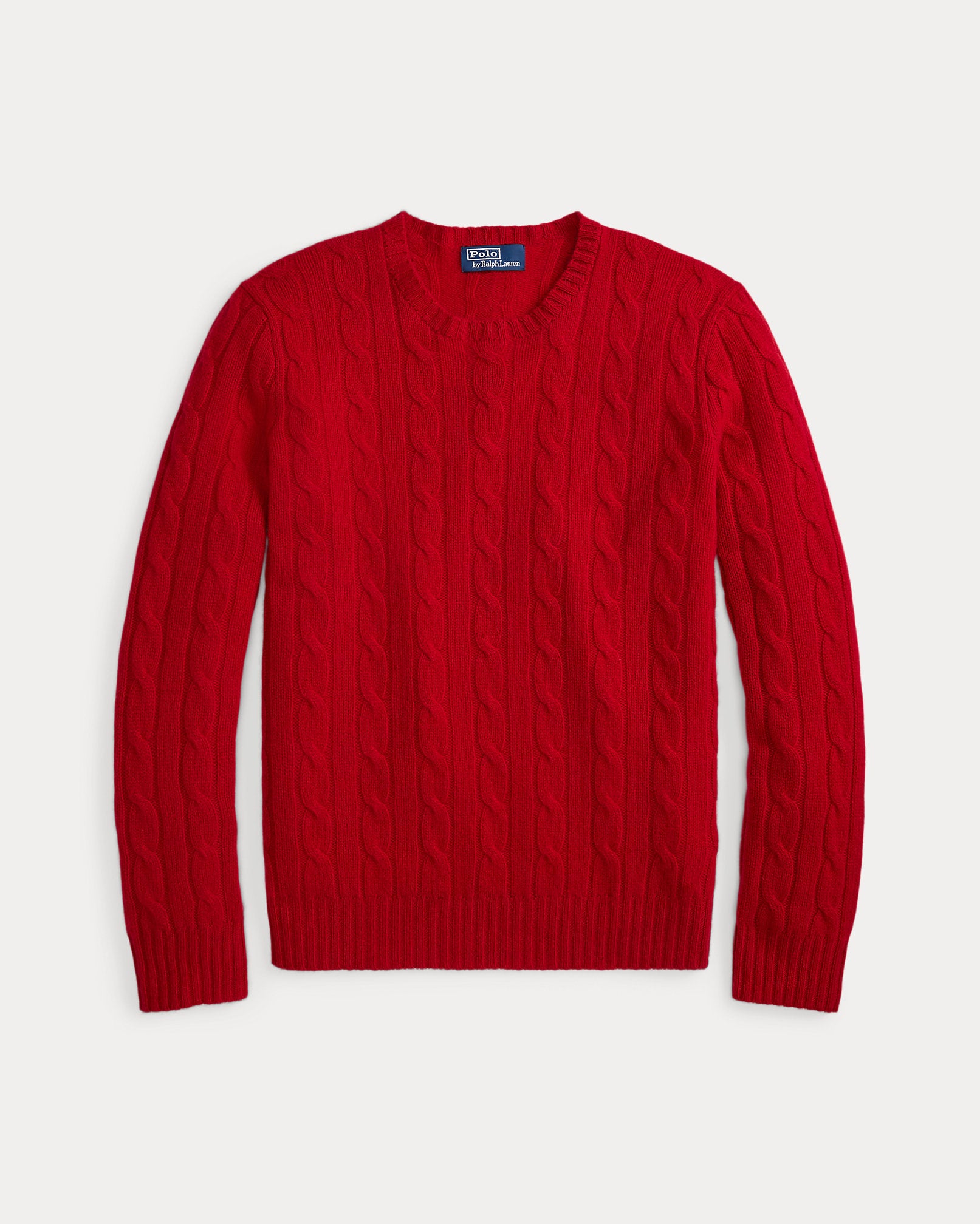 Ralph Lauren Unisex The Iconic Cable-Knit Cashmere Sweater - Park Ave Red