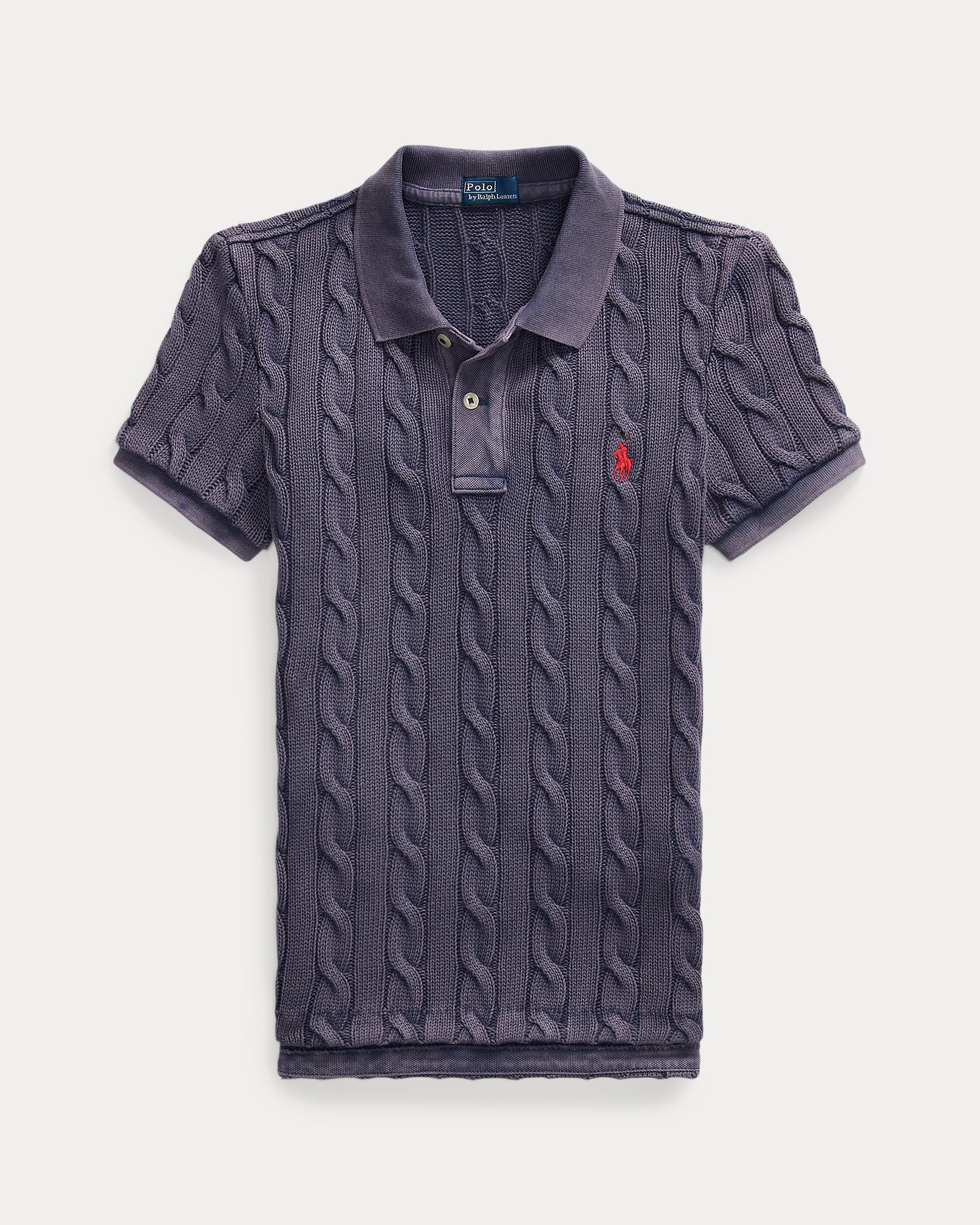 Ralph Lauren Women Cable-Knit Polo Shirt - Newport Navy Ralph Lauren Women Cable-Knit Polo Shirt - Newport Navy