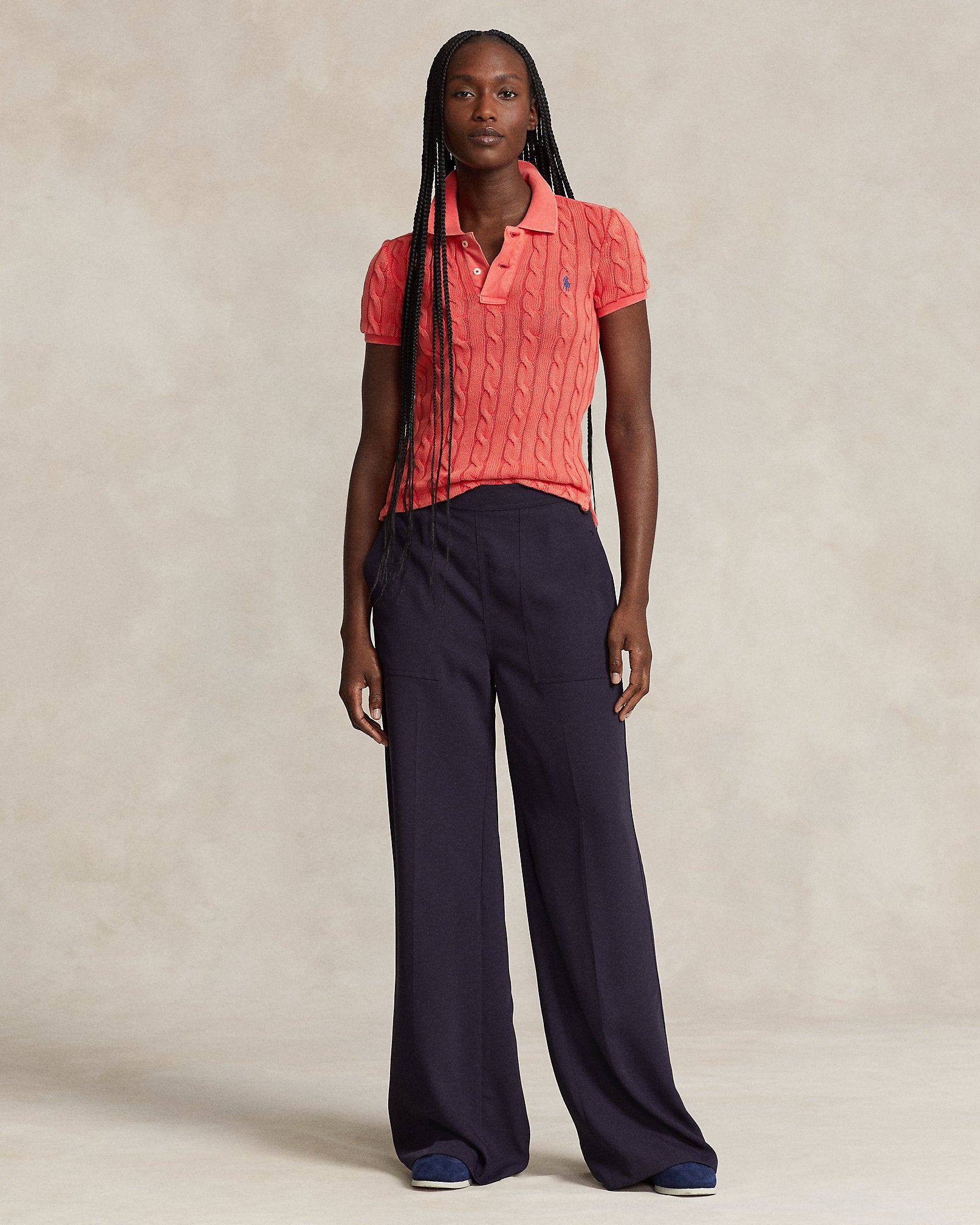 Ralph Lauren Women Cable-Knit Polo Shirt - RL Red – Kanadadan Kapına