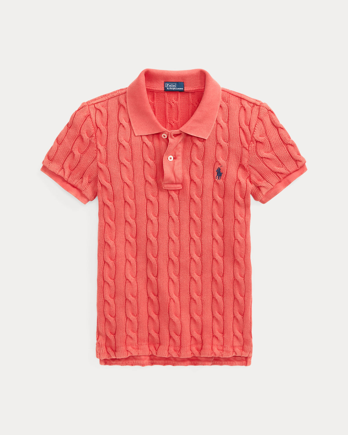 Ralph Lauren Women Cable-Knit Polo Shirt  -  RL Red