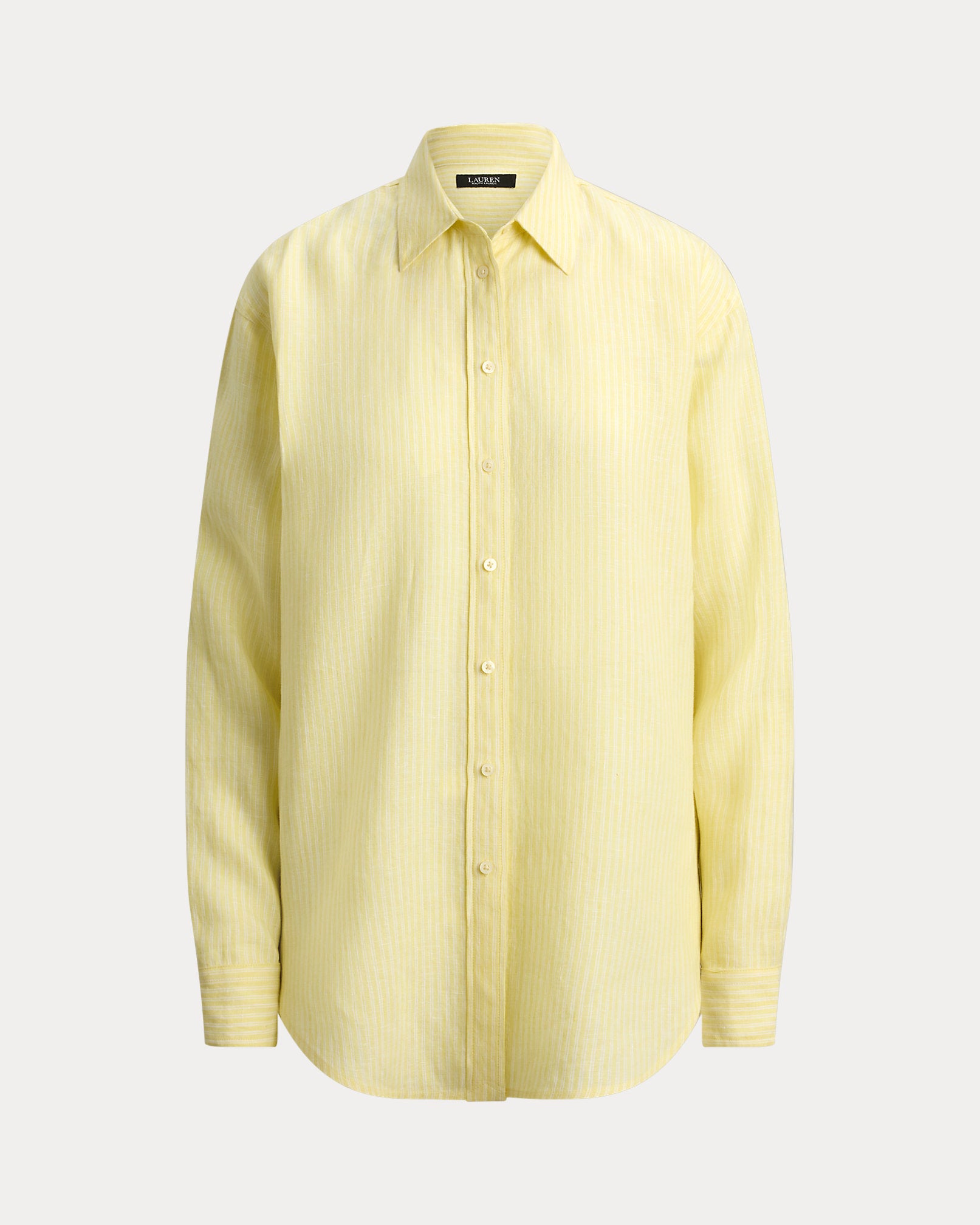 Ralph Lauren Women Relaxed Fit Striped Linen Shirt  -  Yellow/White
