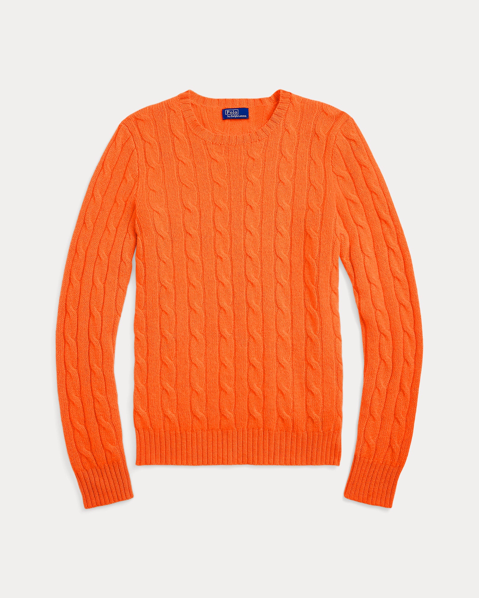 Ralph Lauren Women's Cable-Knit Cashmere Sweater -  Soft Clementine