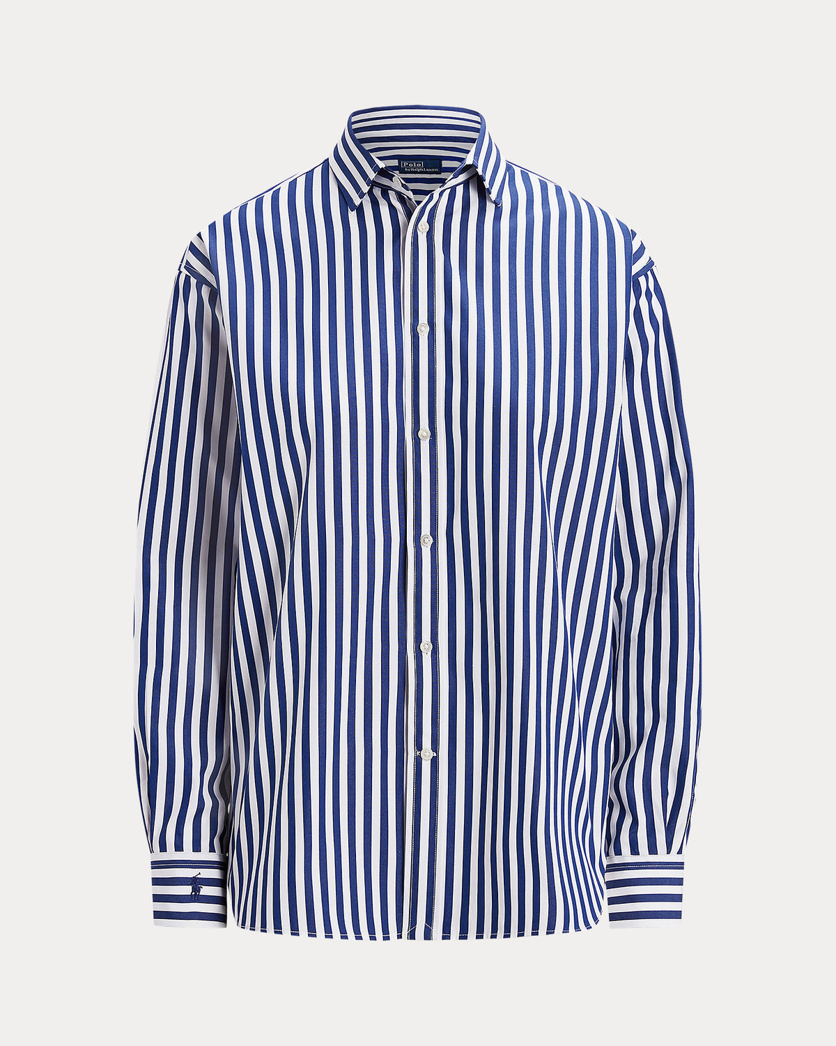 Ralph Lauren Women's Relaxed Fit Striped Cotton Shirt-Fall Royal/ White