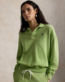 Ralph Lauren Women Lightweight Fleece Long-Sleeve Polo  -   Parakeet Green