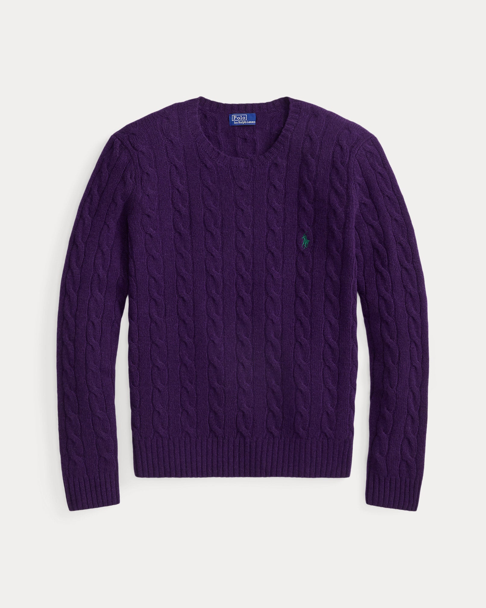 Ralph Lauren Cable-Knit Wool-Cashmere Sweater - Midnight Purple
