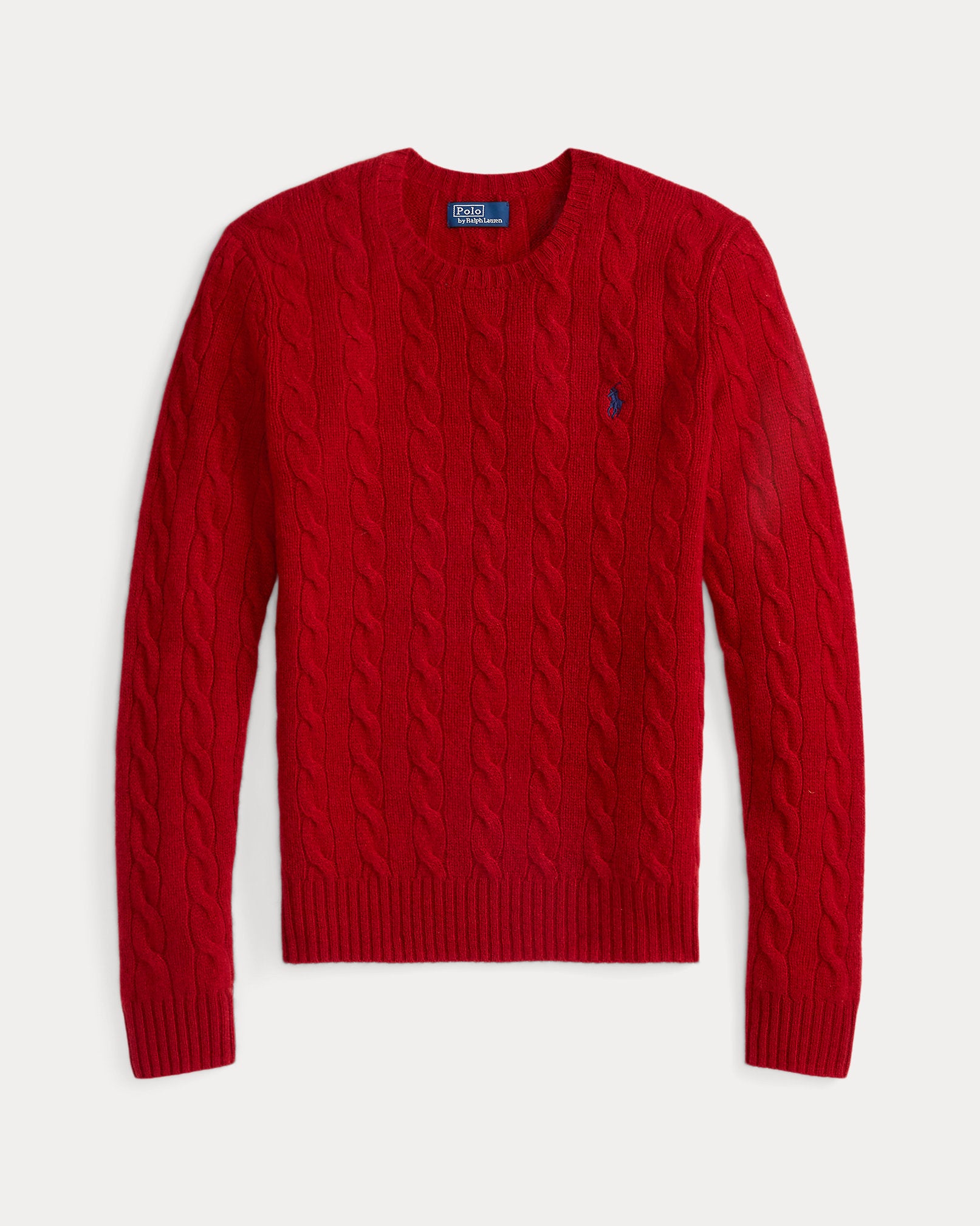 Ralph Lauren Cable-Knit Wool-Cashmere Sweater - Fireside Red