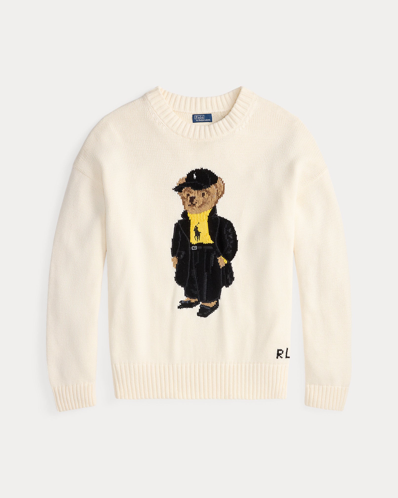 Ralph Lauren Polo Bear Cotton Crewneck Sweater-Clubhouse Cream Multi