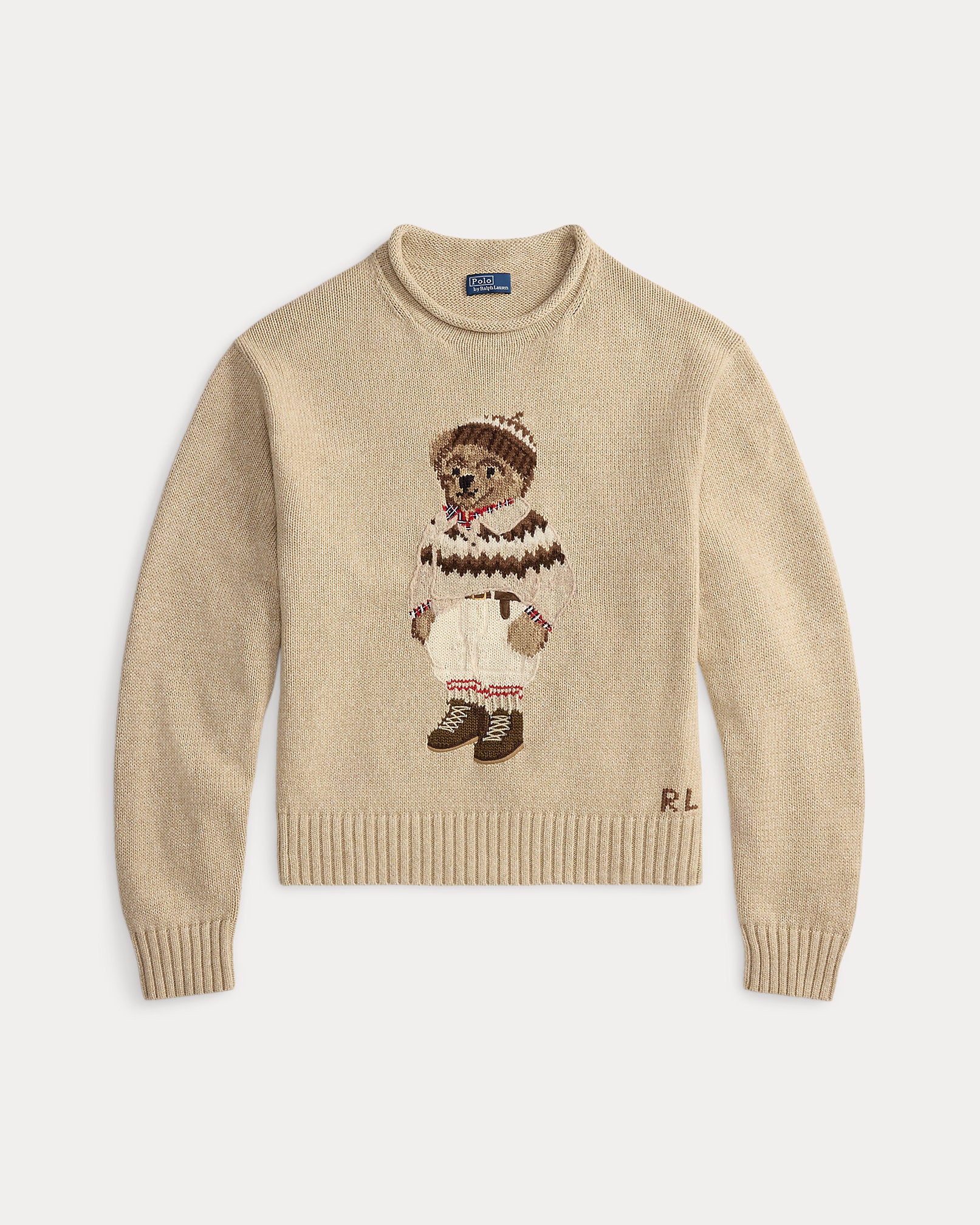 Ralph Lauren Polo Bear Rollneck Sweater-Dark Almond Marl