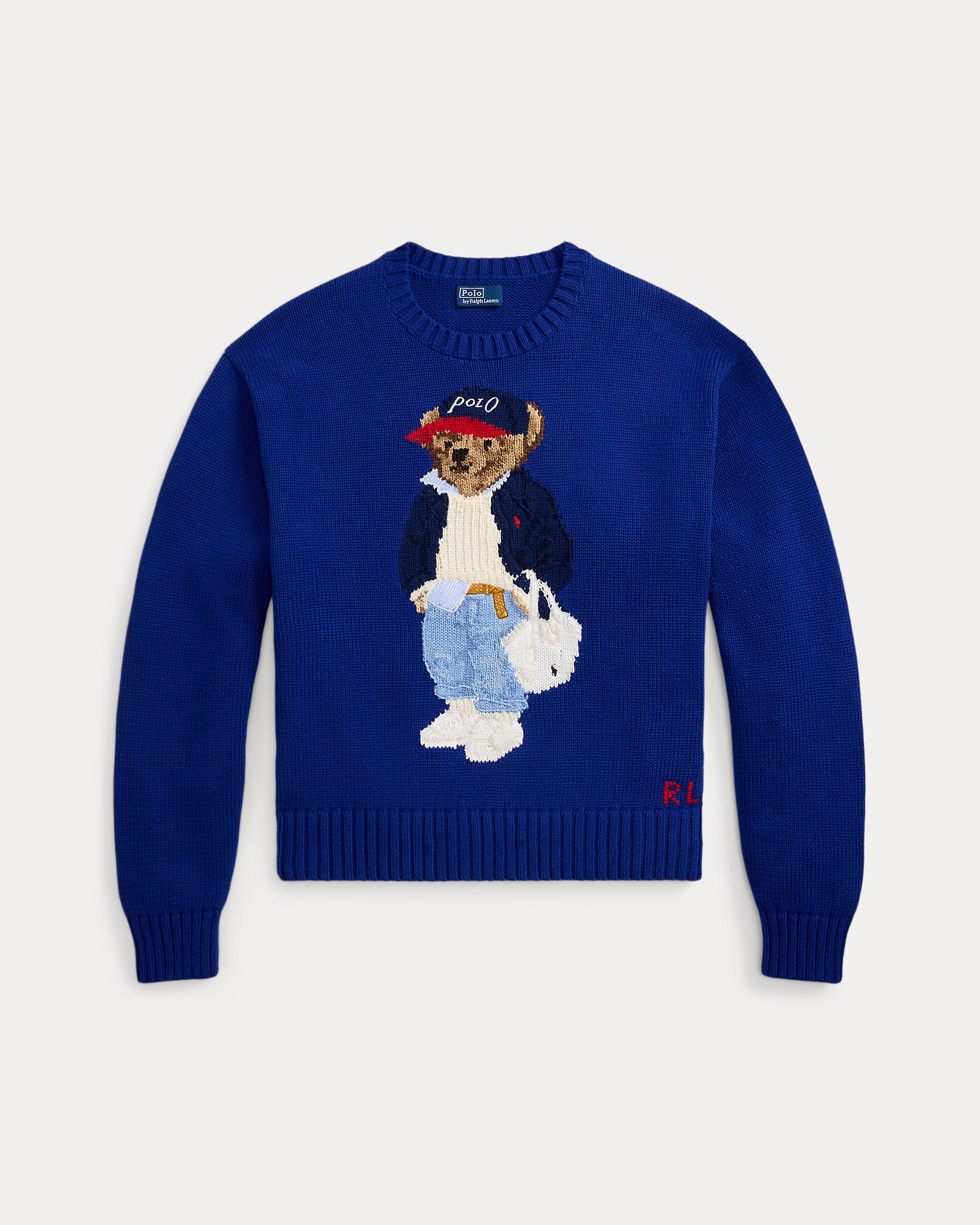 Ralph Lauren Polo Bear Cotton Crewneck Sweater-Sporting Royal