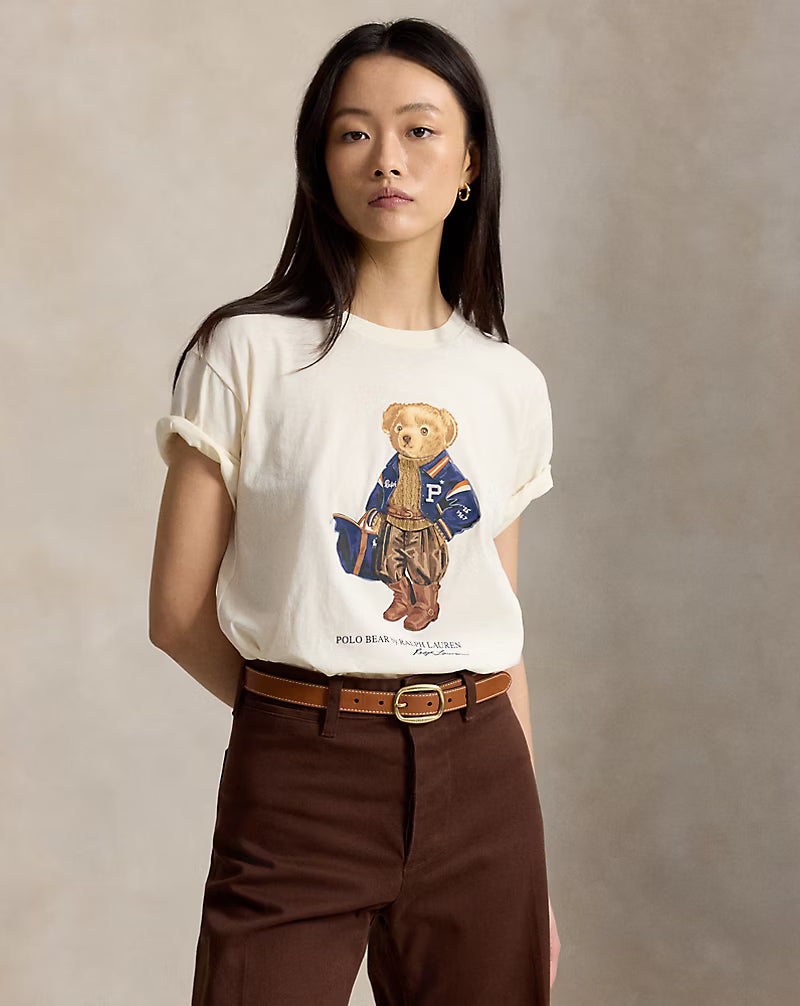 Ralph Lauren Polo Bear Cotton Jersey Tee  -  Warm White