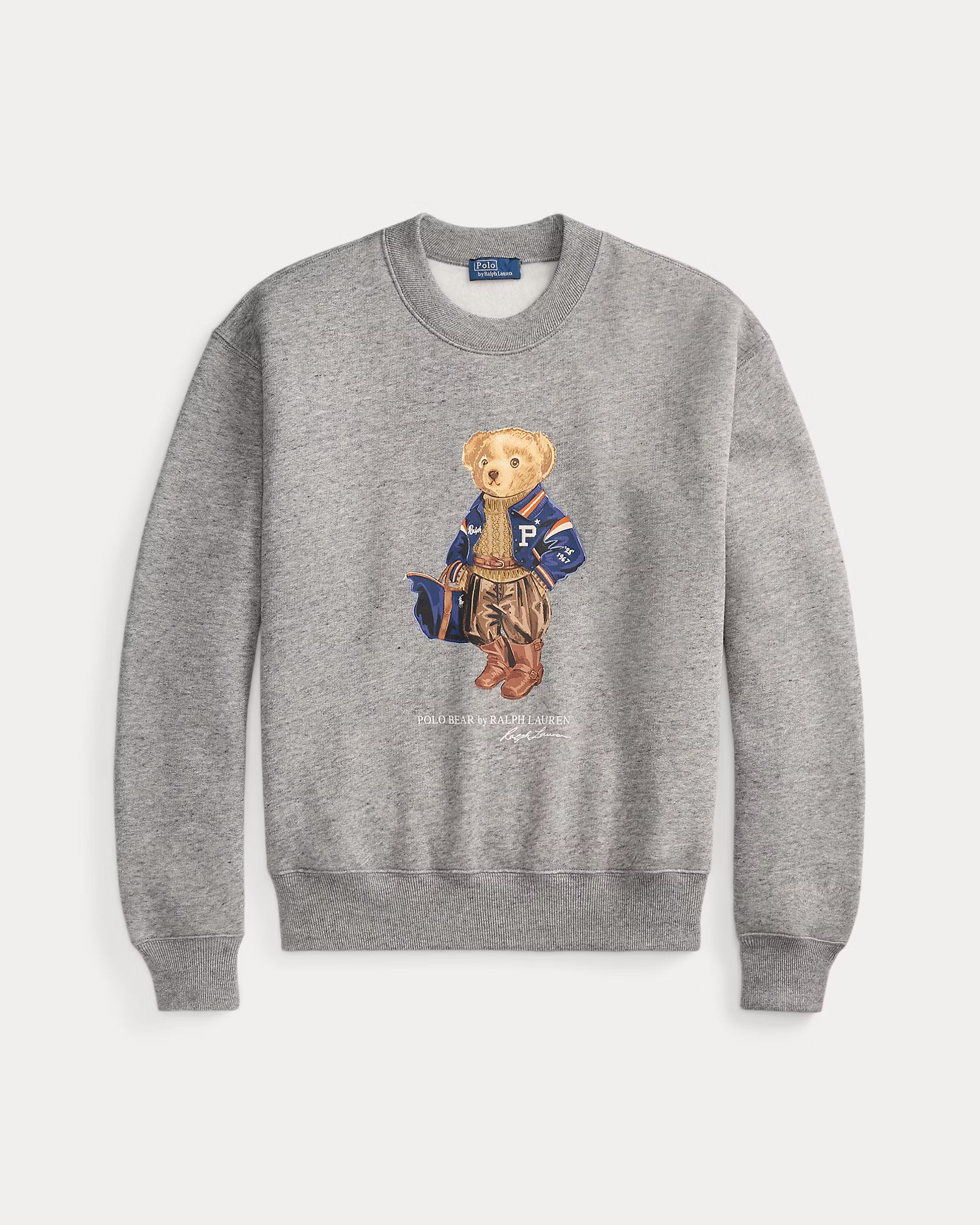 Ralp Lauren Women Polo Bear Fleece Crewneck  - Dark Vintage Heather