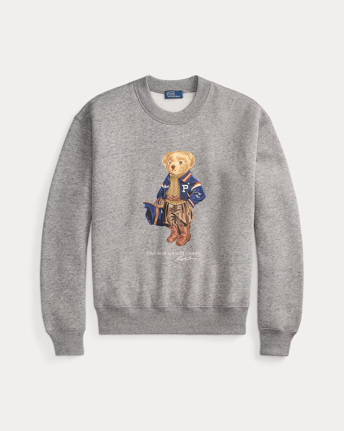 Ralph Lauren Women Polo Bear Fleece Crewneck  - Dark Vintage Heather