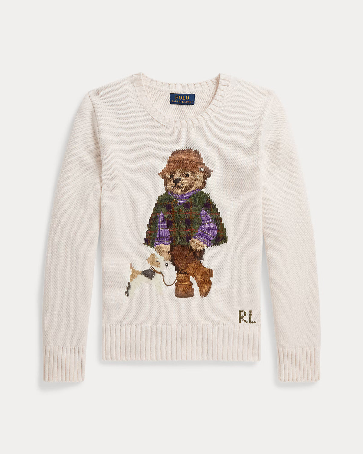 Ralph Lauren Girls Polo Bear Sweater  -   Estate Cream