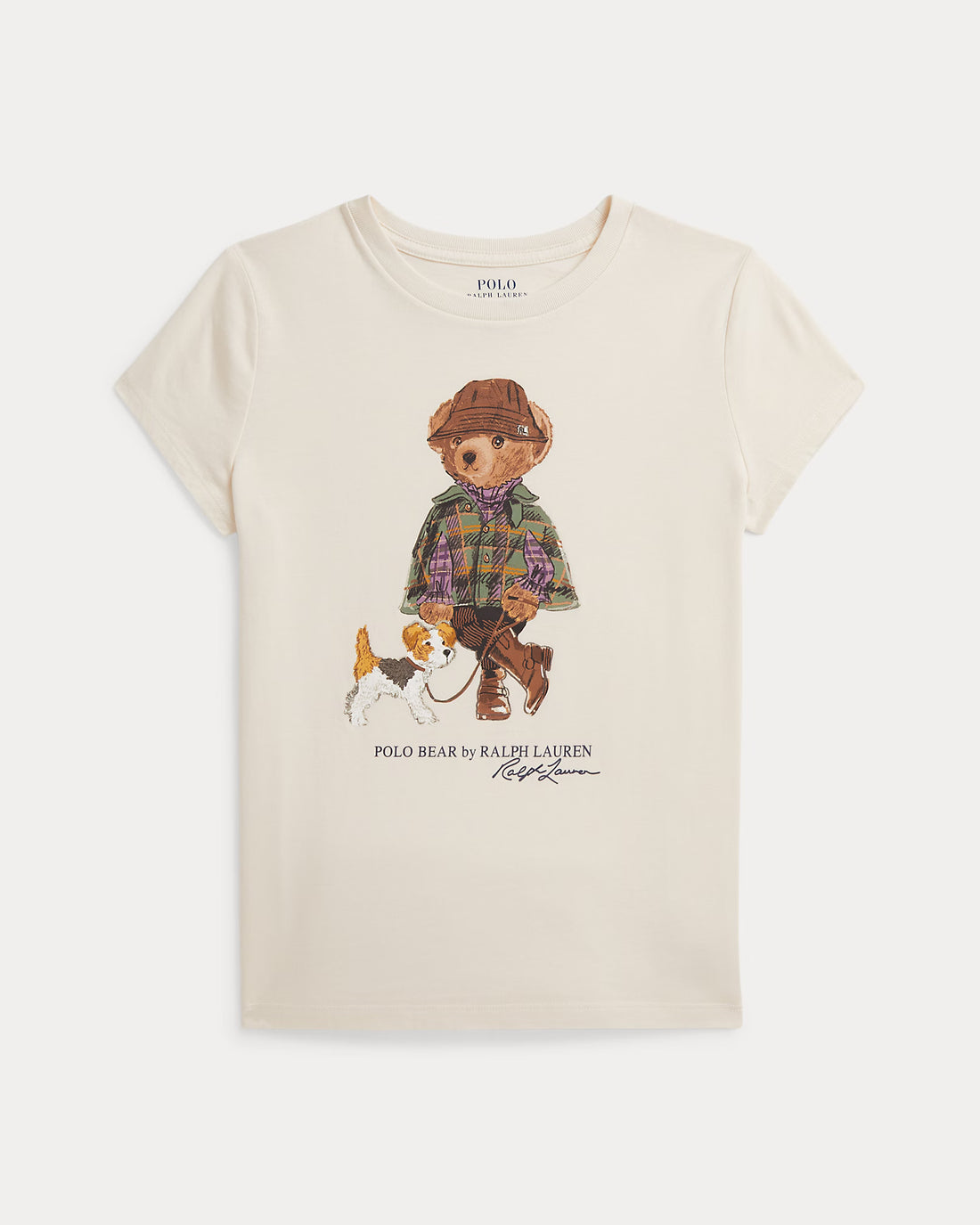Ralph Lauren Girls Polo Bear Cotton Jersey Tee  - Estate Cream