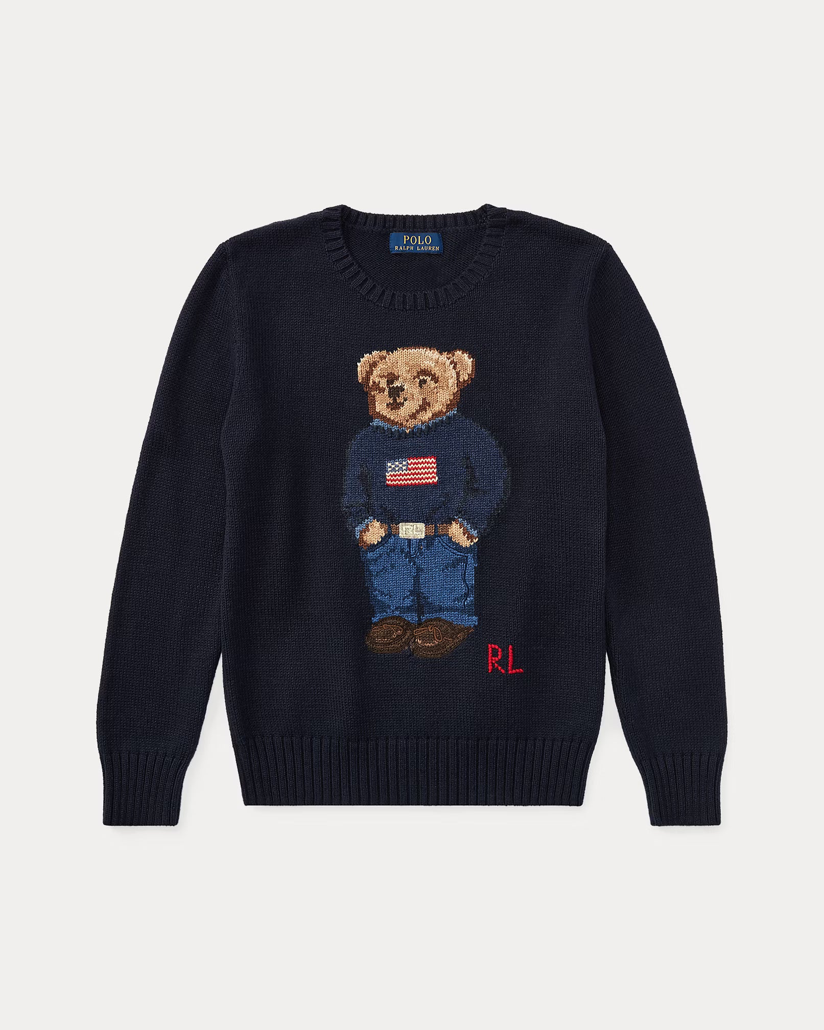 Ralph Lauren Boys Polo Bear Cotton Sweater  - Hunter Navy