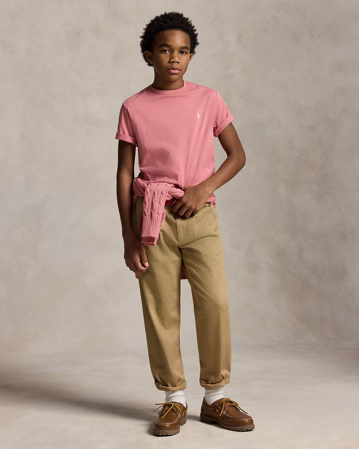 Ralph Lauren Boy's Cotton Jersey Crewneck Tee  -   Desert Rose